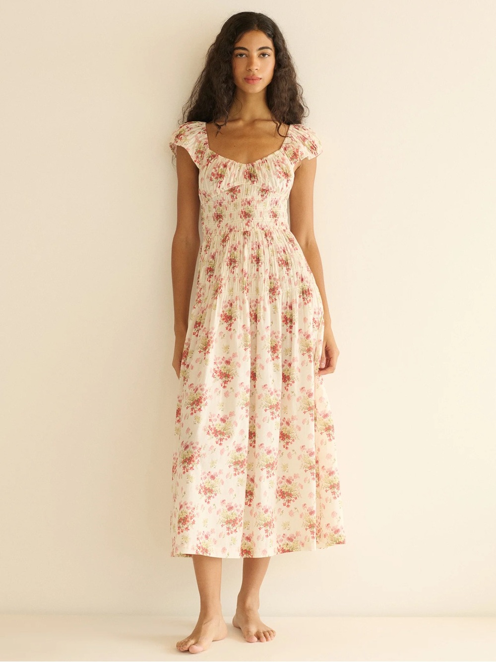 Dôen Quinette Dress in Ivory Lantana Floral Size M NWT
